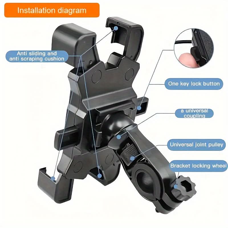 360° Rotation Motorcycle & Bicycle Phone Holder