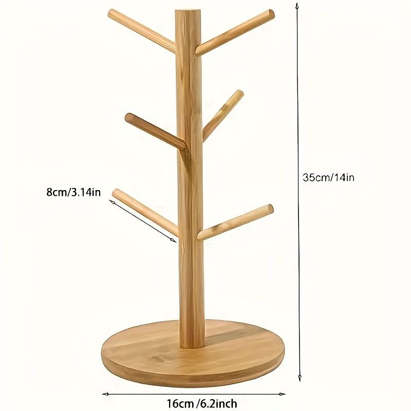 Wooden Tree Jewelry & Scrunchie Organizer Stand