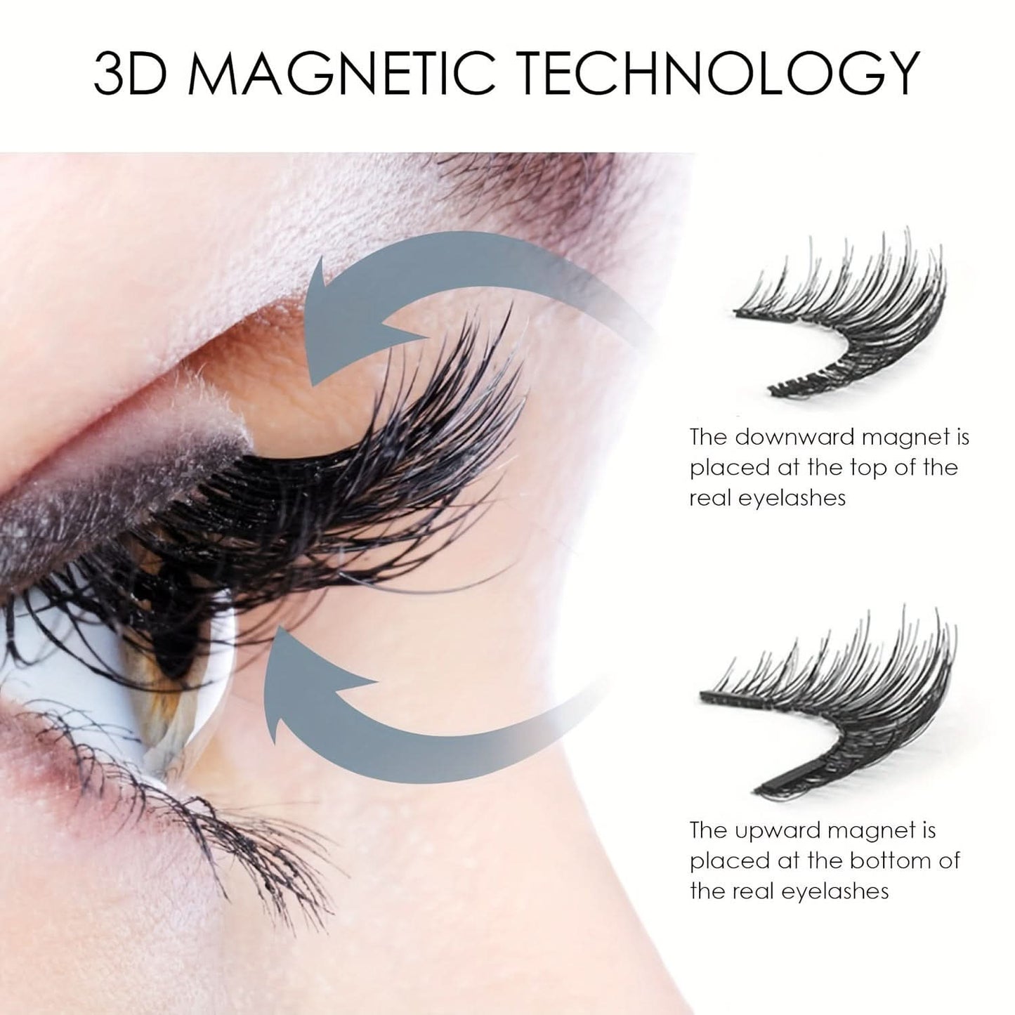 Magnetic Eyelashes Kit - 4 Pairs, No Glue