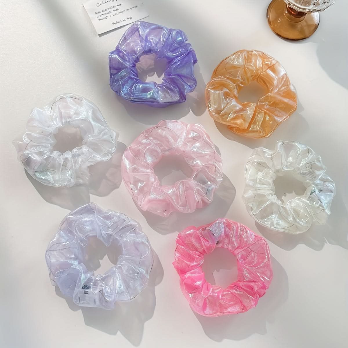 7PCS Glow-In-The-Dark LED Hair Scrunchies