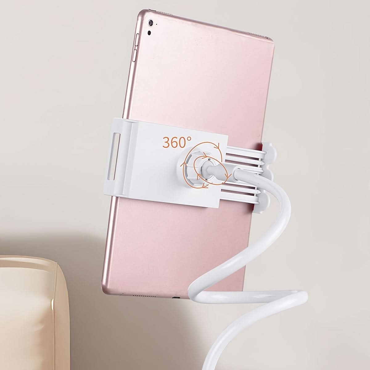 360° Rotating Tablet & Phone Stand – Flexible Spiral Base, Lazy Browsing