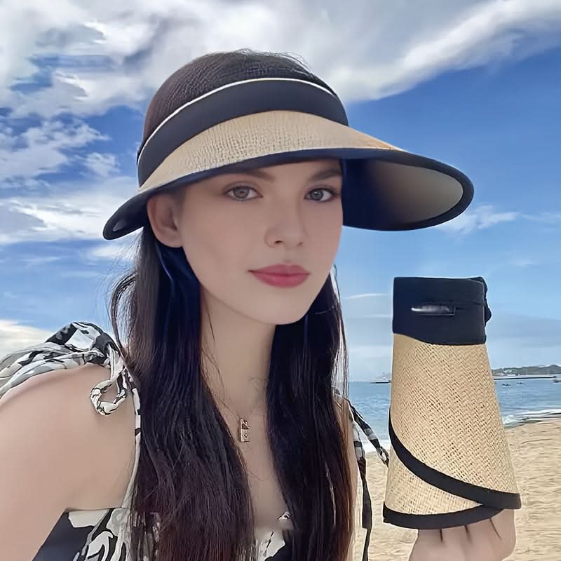 1-2pcs Summer Women's Sun Hat with Detachable Windproof Rope