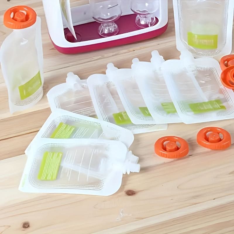 10-Pack Manual Baby Food Supplement Storage Bags