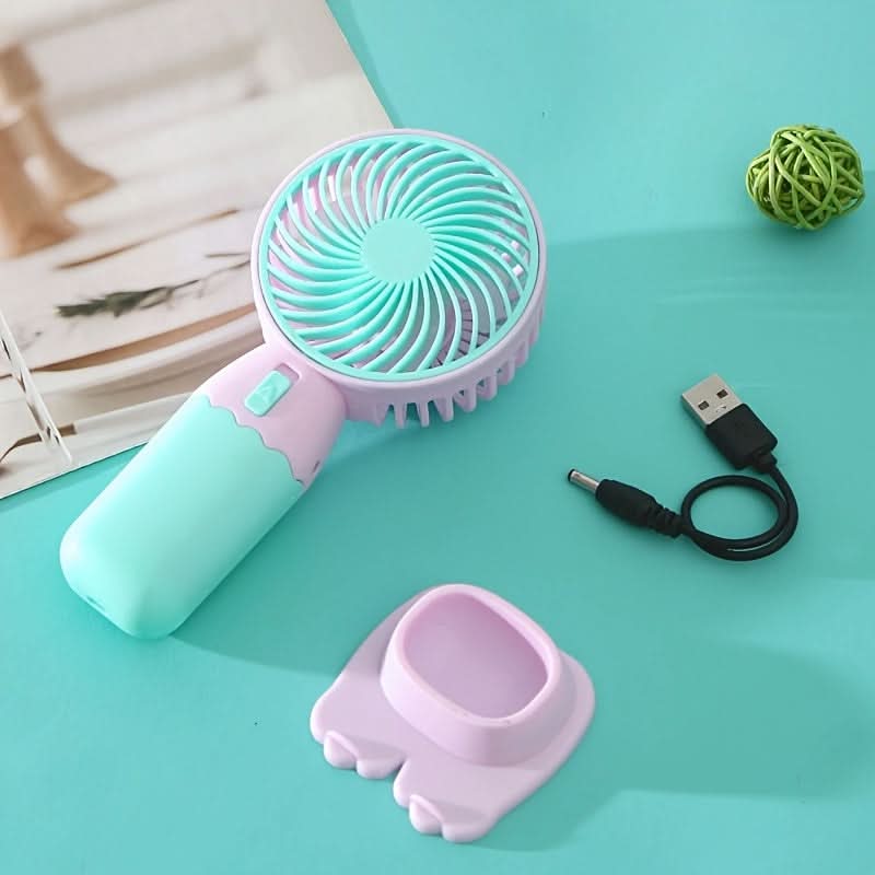 USB Rechargeable Mini Handheld Fan – Portable Wearable Fan
