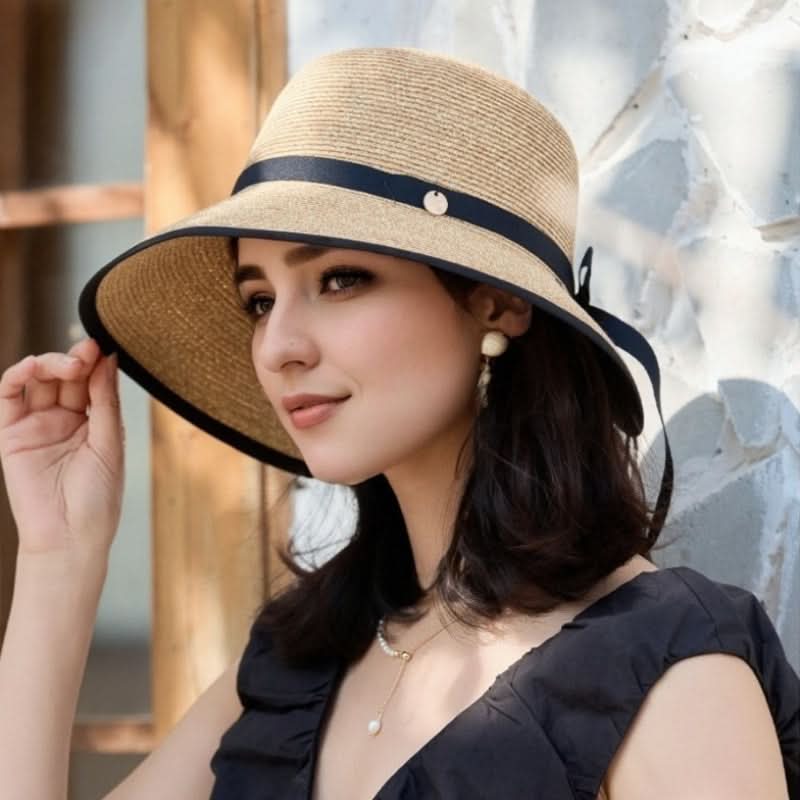 Women’s Luxury Straw Sun Hat – Close Weave, Breathable, UV Protection