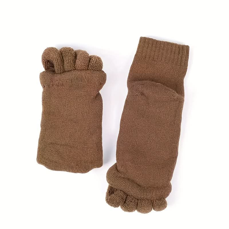 Comfy Toeless Yoga Socks - Non-Slip Five-Toe Split Socks for Perfect Foot Alignment