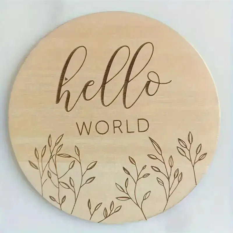 Hello World Wooden Milestone Card