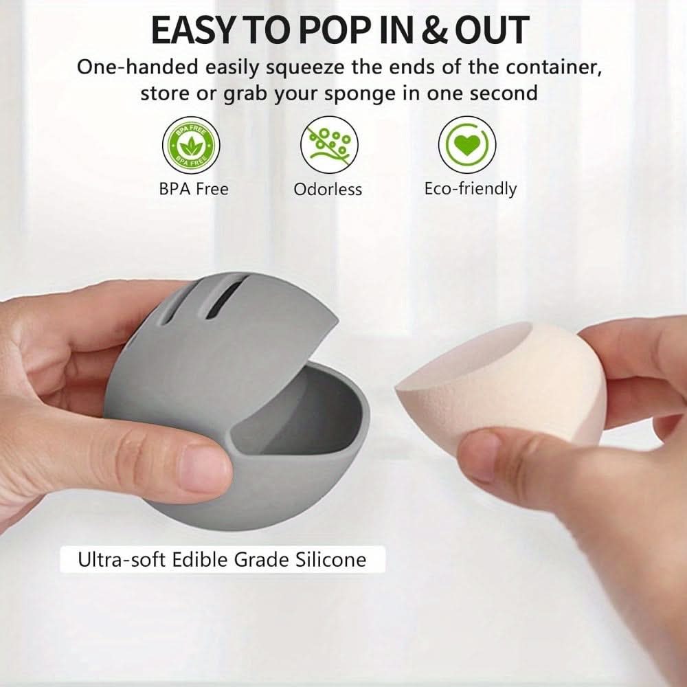 4PCS Beauty Blender Holder – Breathable Makeup Sponge Storage Case