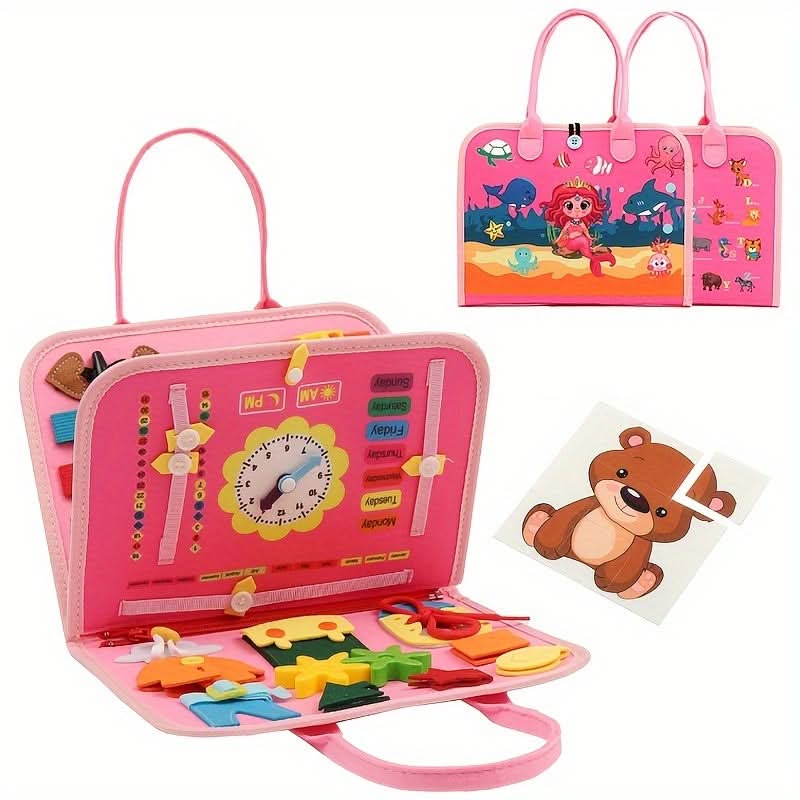 Motor Skills Busy Board for Toddlers – Sensory Board Toy for Developing Fine Motor Skills