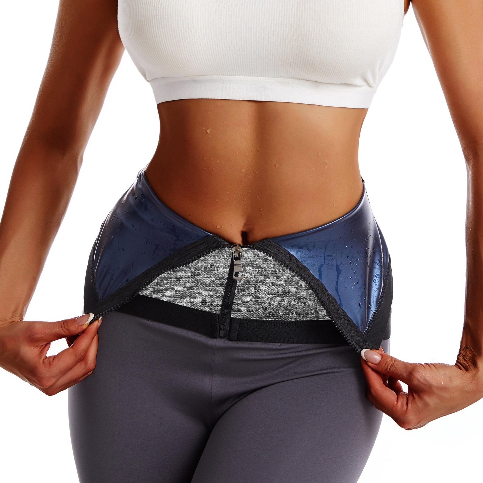 Stretchy Sweat Belt for Women – Zipper Fitness Waist Cincher