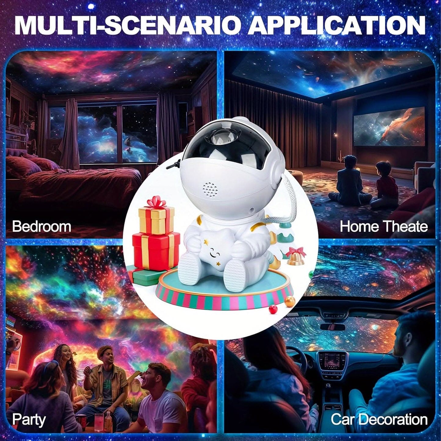 Remote-Control LED Star & Nebula Projector Light