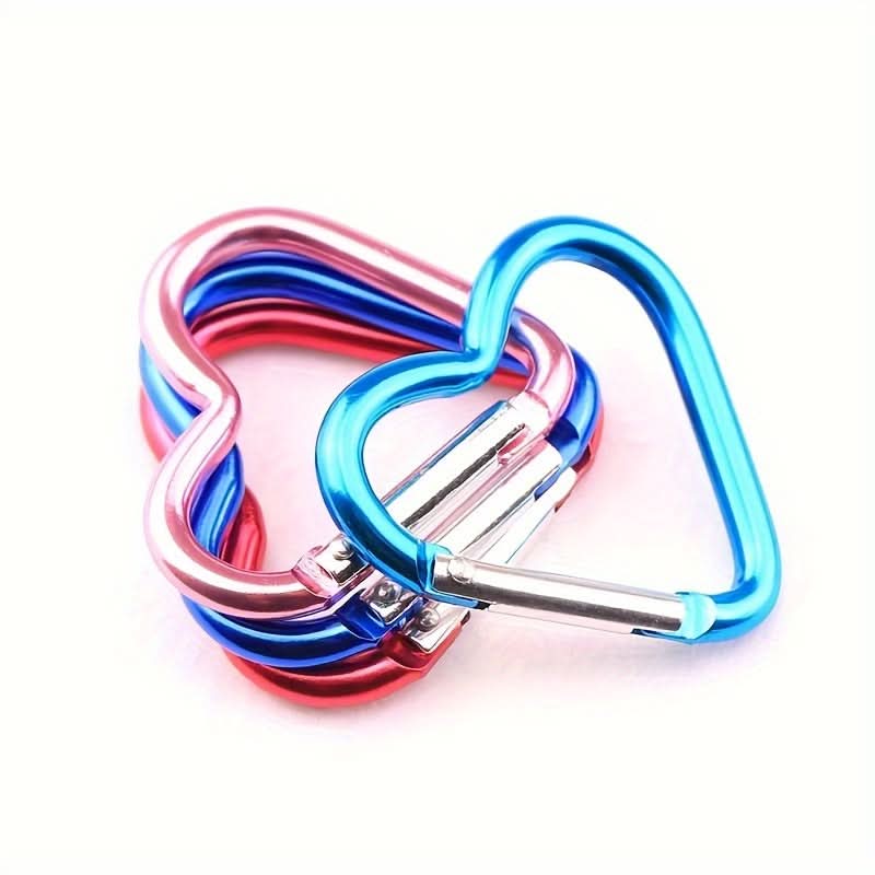 10-Pack Heart Carabiner Clips with Rings