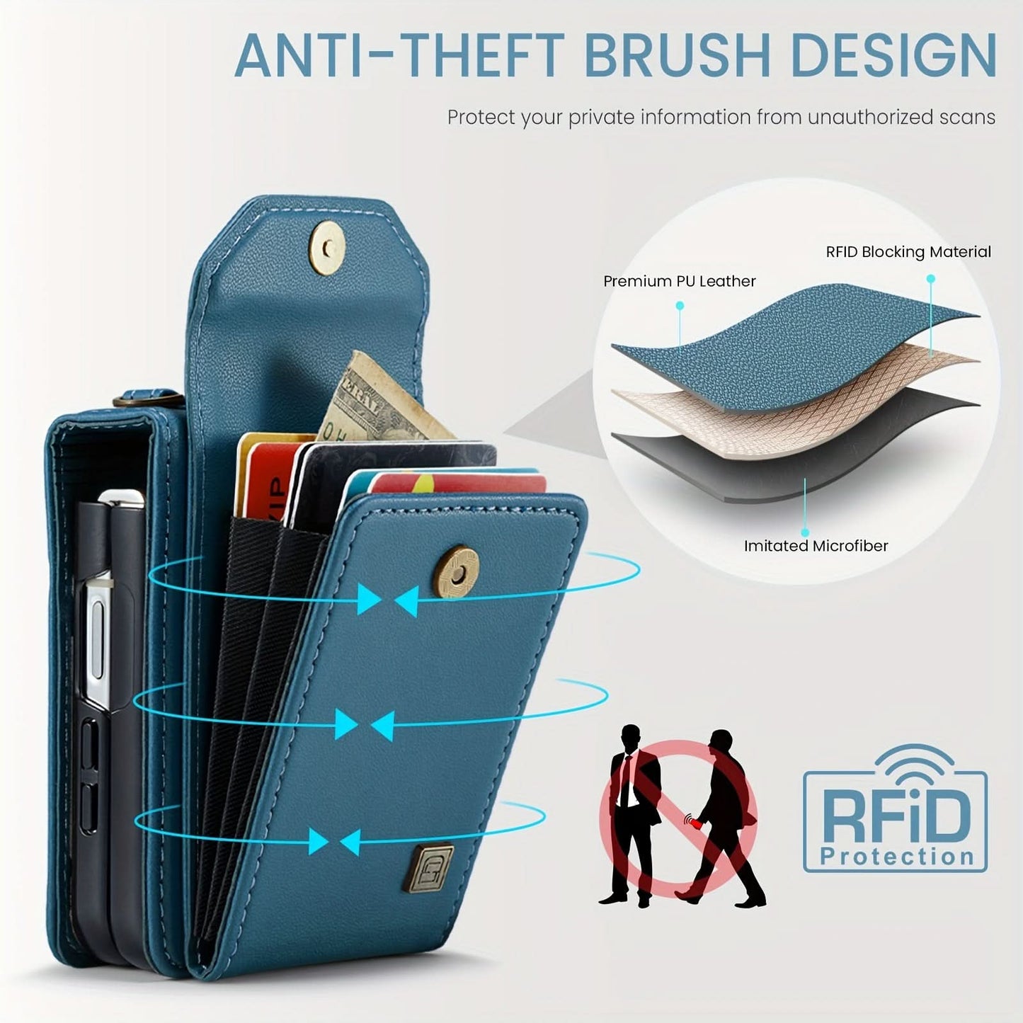 Retro PU Leather Shockproof Wallet Case for Samsung Galaxy Z Flip 5 5G