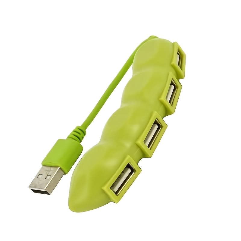 4-Port USB 2.0 Hub – Compact, Portable Pea-Shaped USB Splitter for Laptops