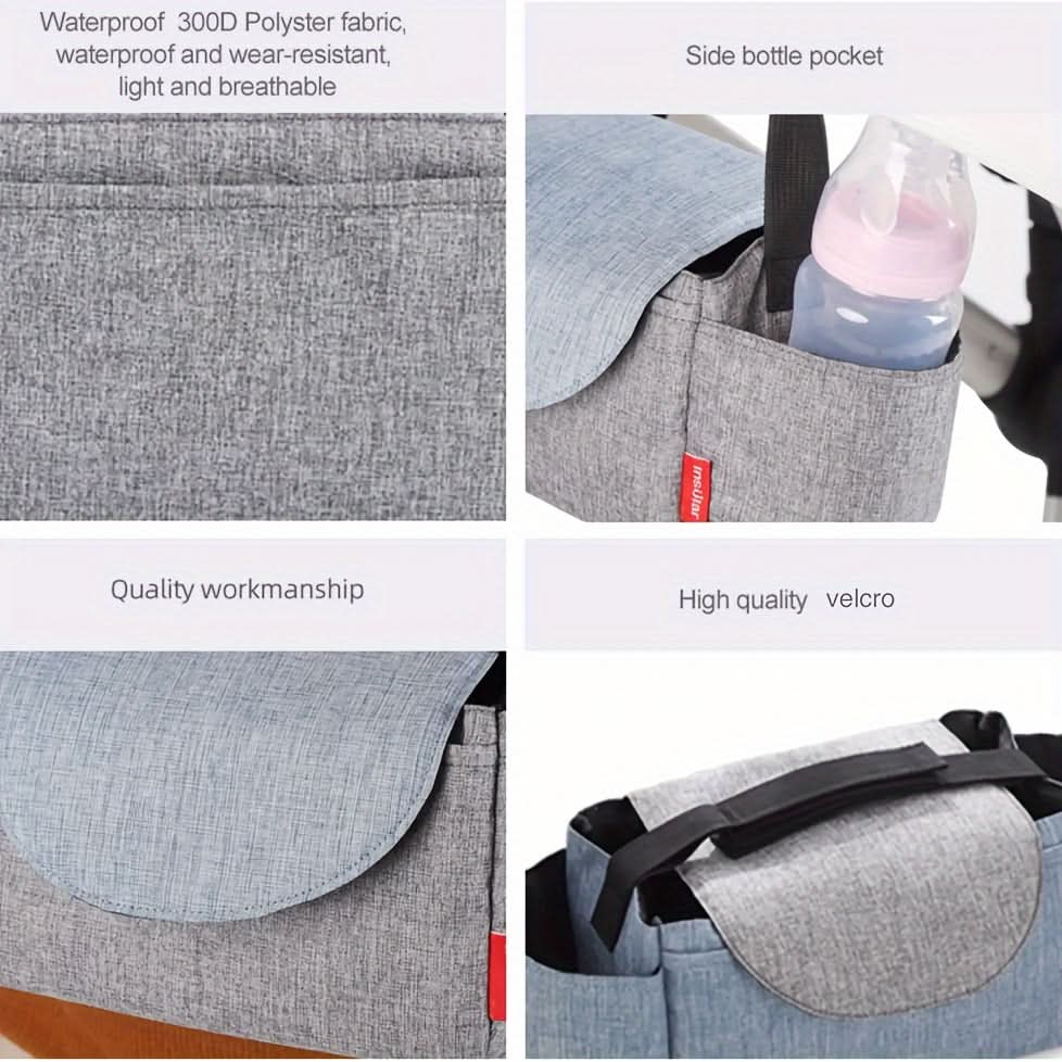 2pcs Universal Stroller Organizer Bags with Cup Holders