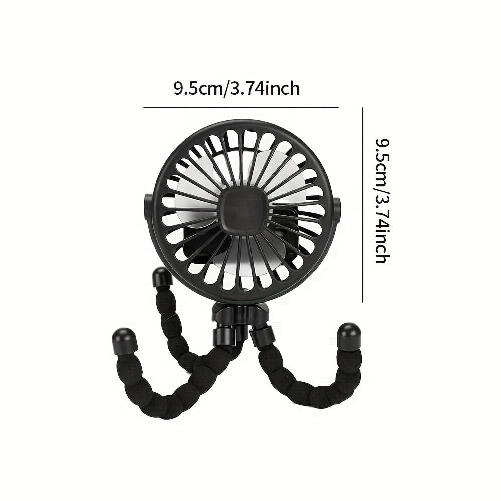 USB Charging Mini Fan with Octopus Tripod – Portable