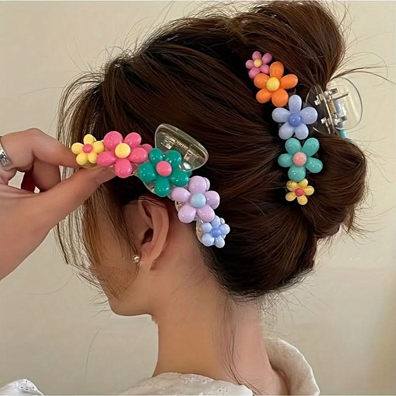 Pack of 2 pcs. Multicolor Flower Hair Ornaments – Bohemian Style