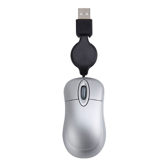 Compact USB Wired Optical Mouse – Retractable Cable