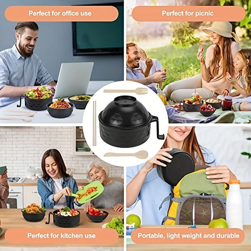 Microwave Ramen Bowl Set – Instant Noodles Cooker with Chopsticks