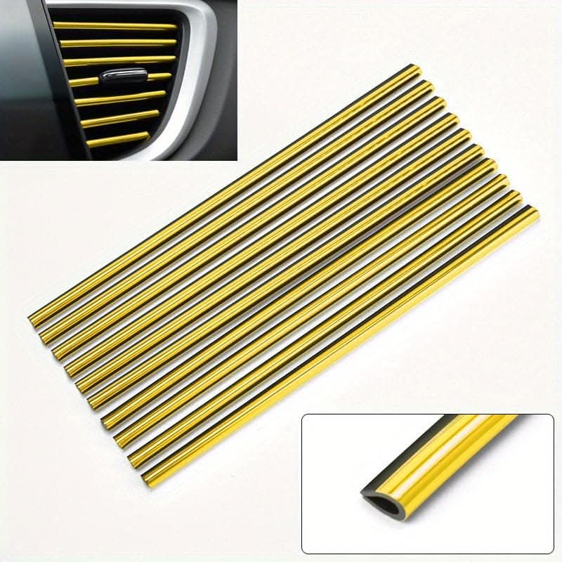 10-pcs. Car Air Vent Trim Strips – Outlet Molding for Interior Decoration