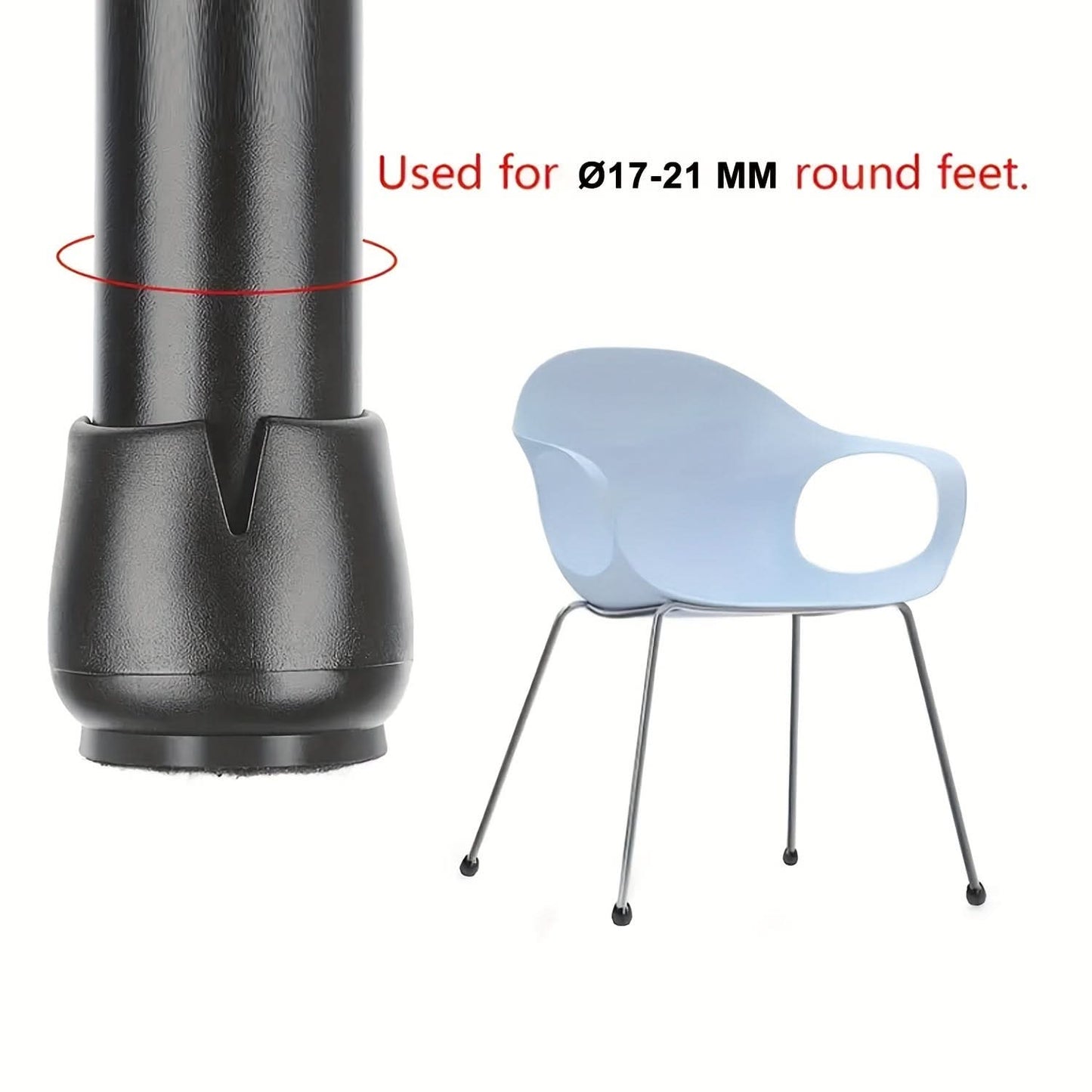 24-Piece Chair Leg Protectors - Round & Square Furniture Floor Protectors