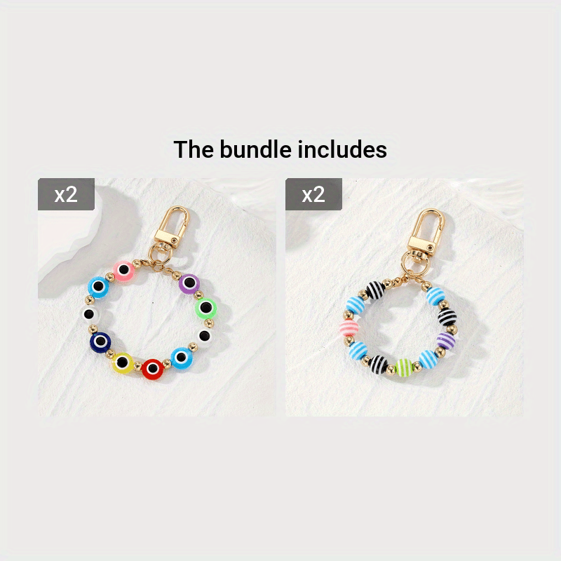 Beaded Evil Eye Phone Lanyard Wristlet Charm