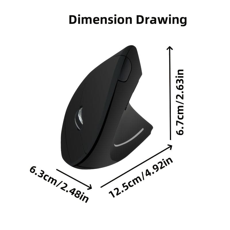 Wireless Ergonomic Vertical Mouse – 6-Button Optical Mouse for Comfortable