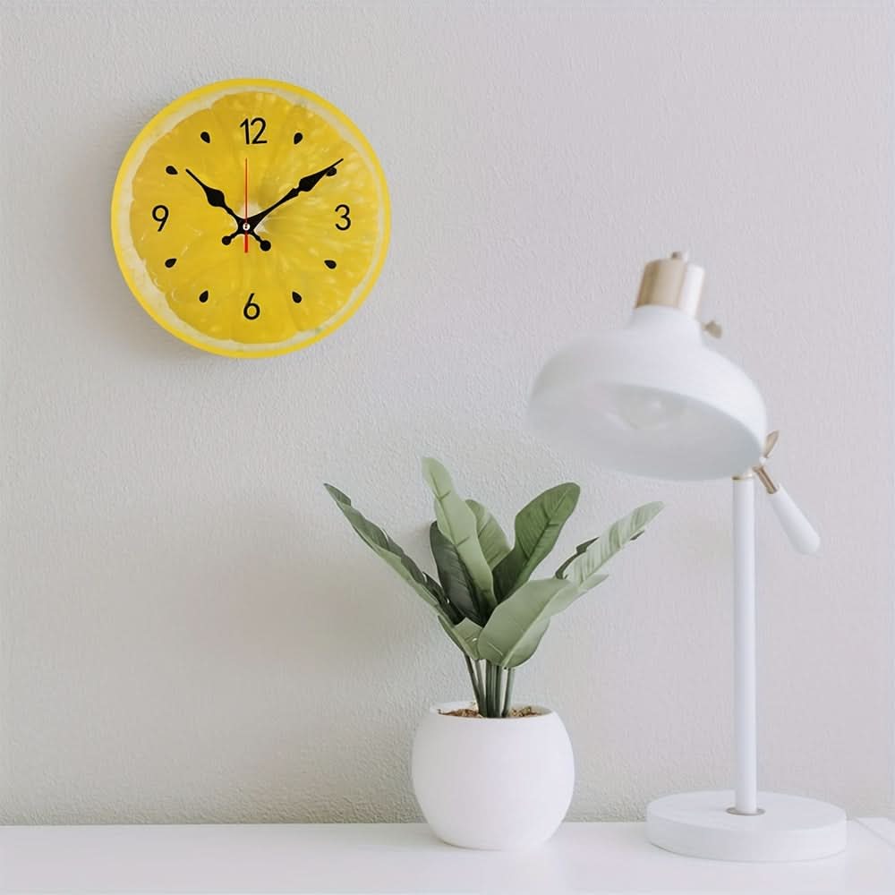 Creative Lemon Pattern Frameless Wall Clock