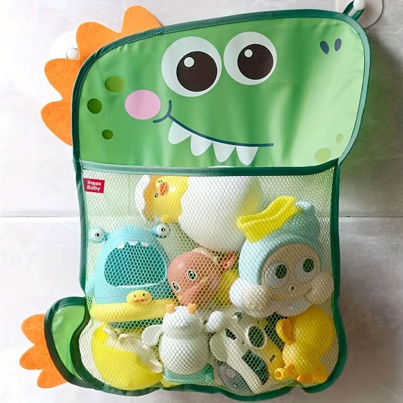 Cartoon Bath Net Bag with Suction Cup – Waterproof Baby Bath Storage Net