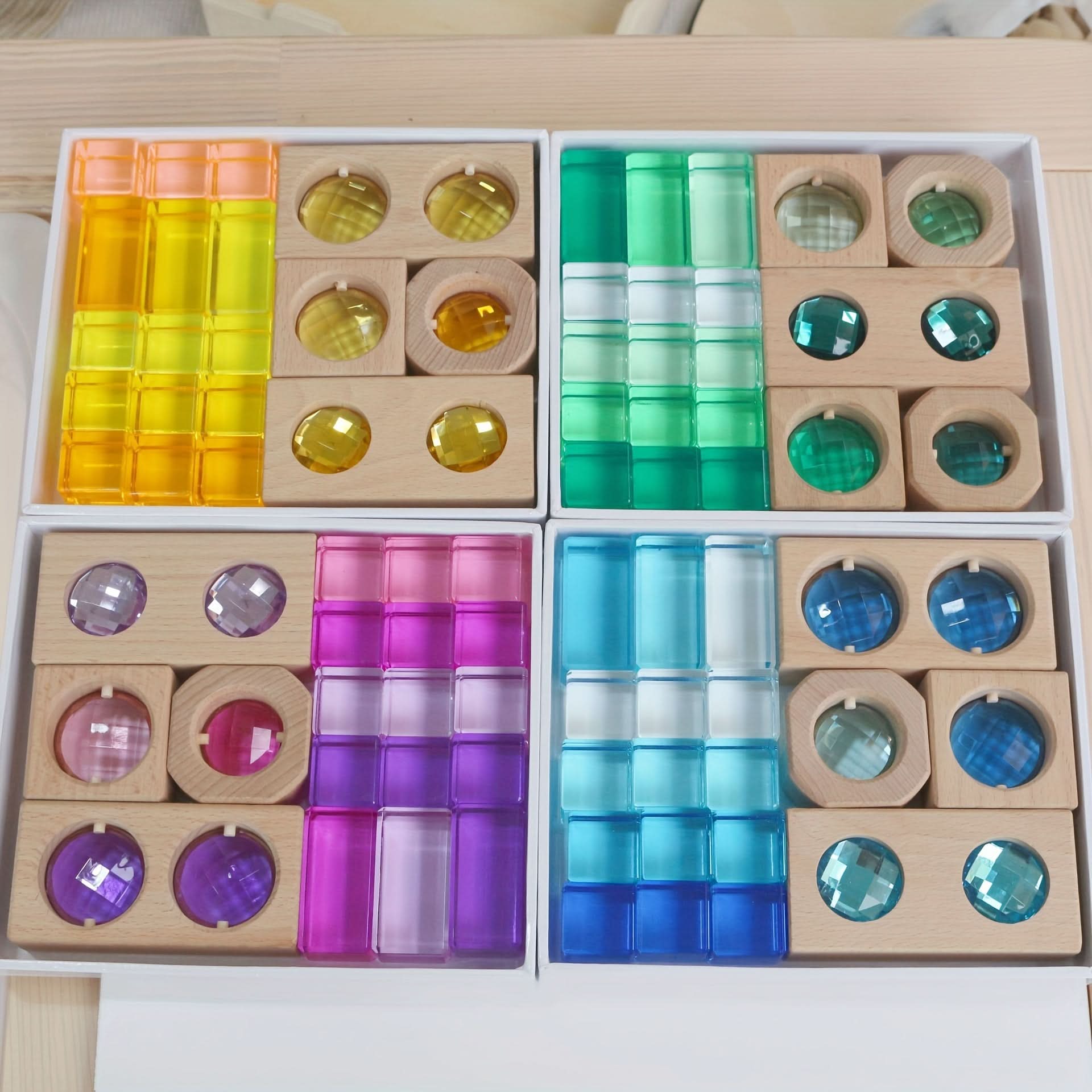 Colorful Acrylic Light & Shadow Blocks – Creative Stacking Toy for Kids