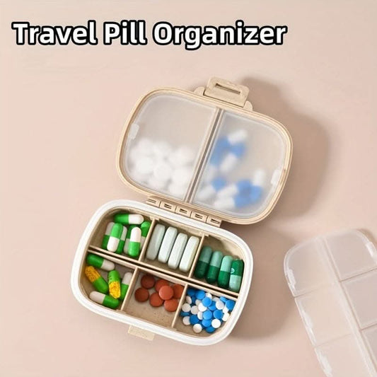 8-Grid Travel Pill Organizer – Airtight & Portable