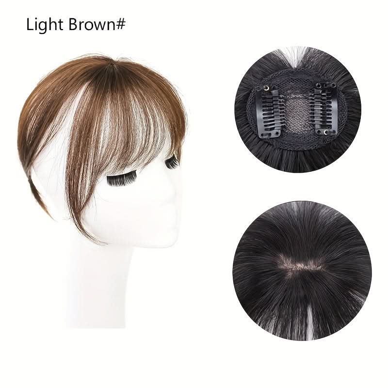 Elegant Clip-In Bangs – Natural Wispy 3D French Hairpiece