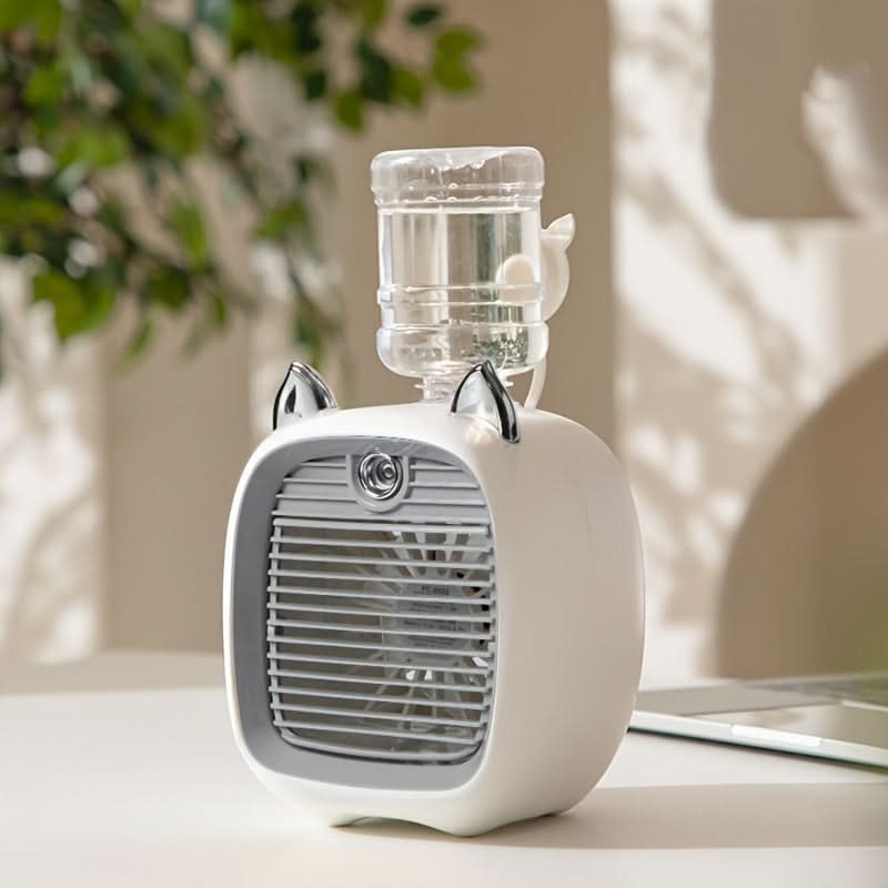 Portable USB Misting Table Fan with Humidifier – Rechargeable Cooling Fan
