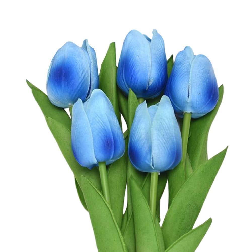 5pcs Realistic Mini Tulip Set – PU Artificial Flowers