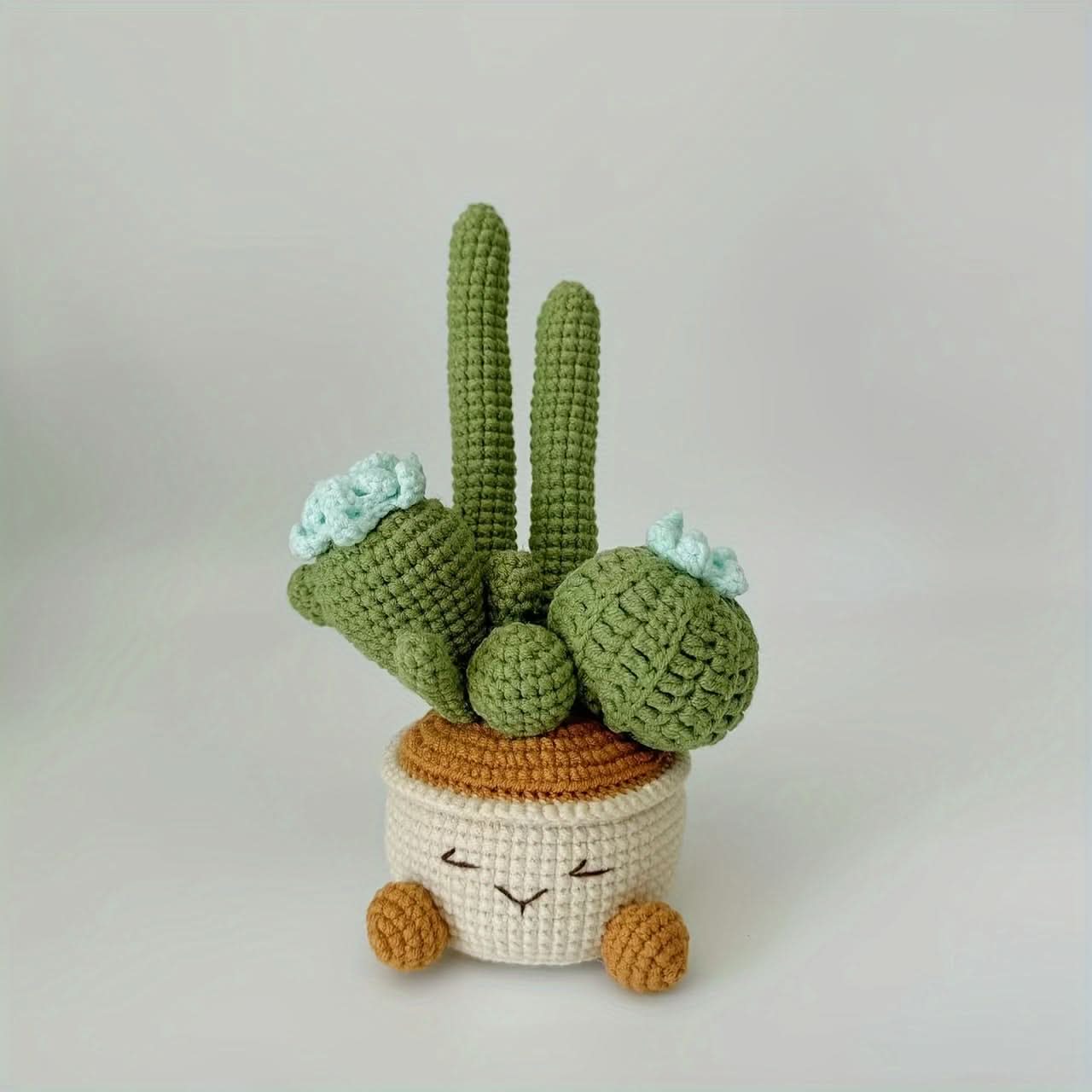 Handmade Crochet Cactus Artificial Plant with Container