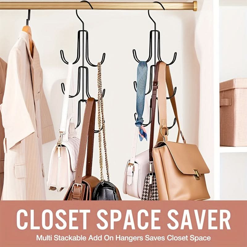 Stainless Steel Multi-Layer Hanger – Heavy-Duty Closet Organizer for Bags