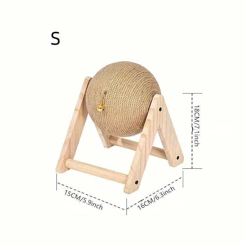 Sisal Cat Scratcher Toy with Bell & Feather