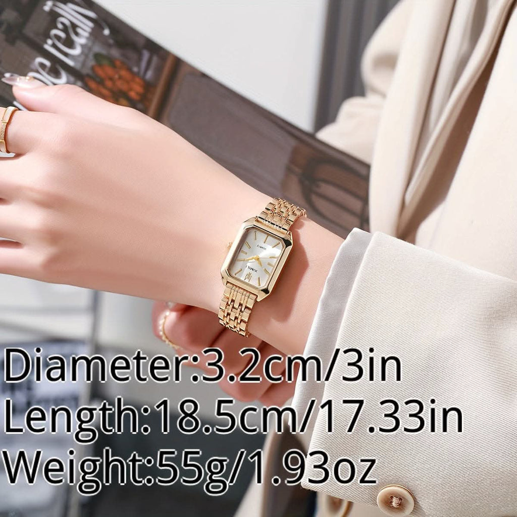 Women's Luxury Golden Rectangle Quartz Watch – Elegant Analog for Daily Wear