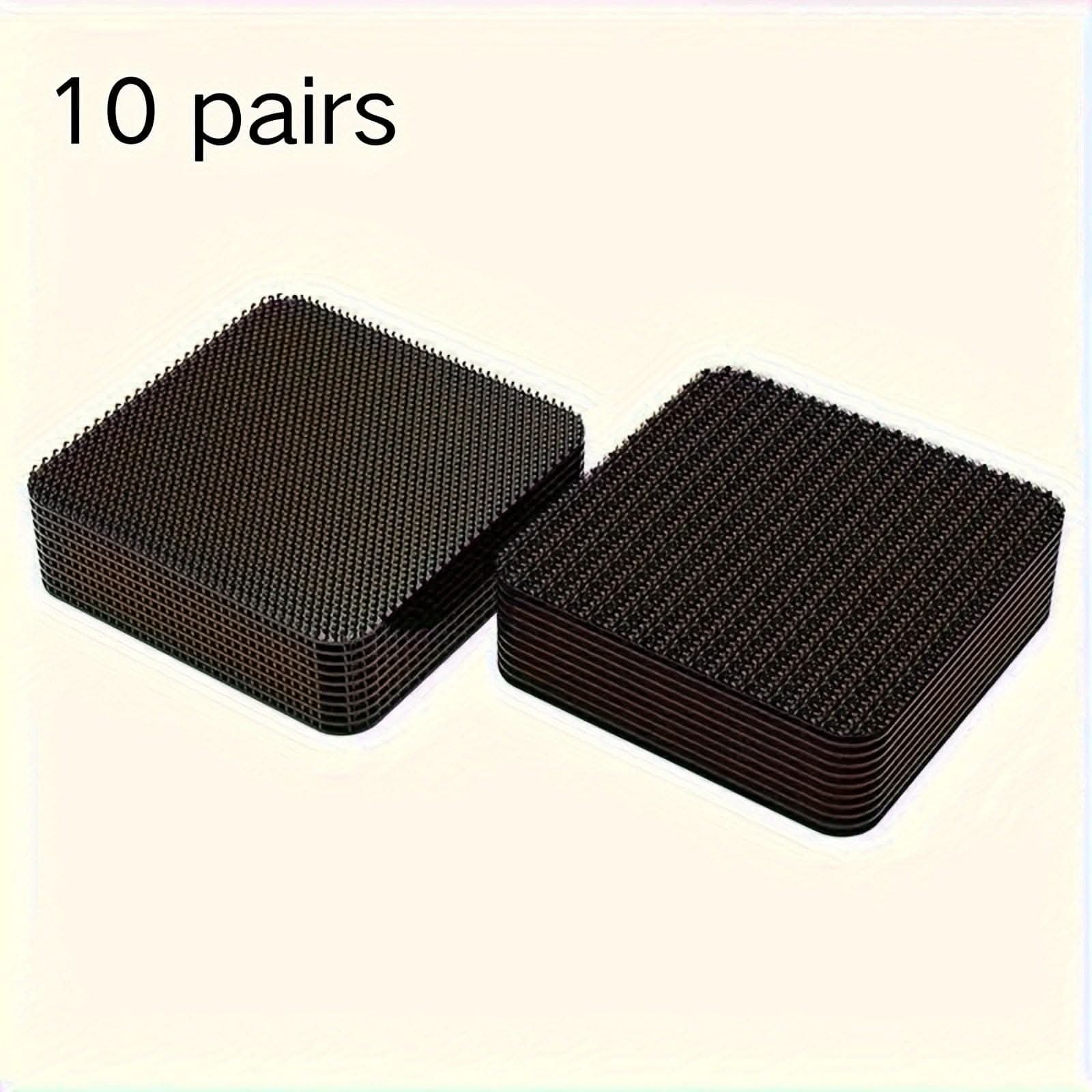 10 Pairs Nylon Hook and Loop Tape – Double-Sided Adhesive Grips