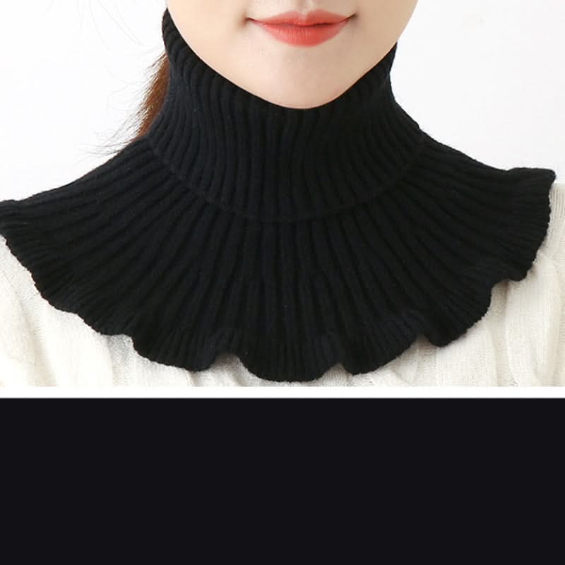 Winter Women's Coldproof Knitted Neck Scarf – Red Fake Collar