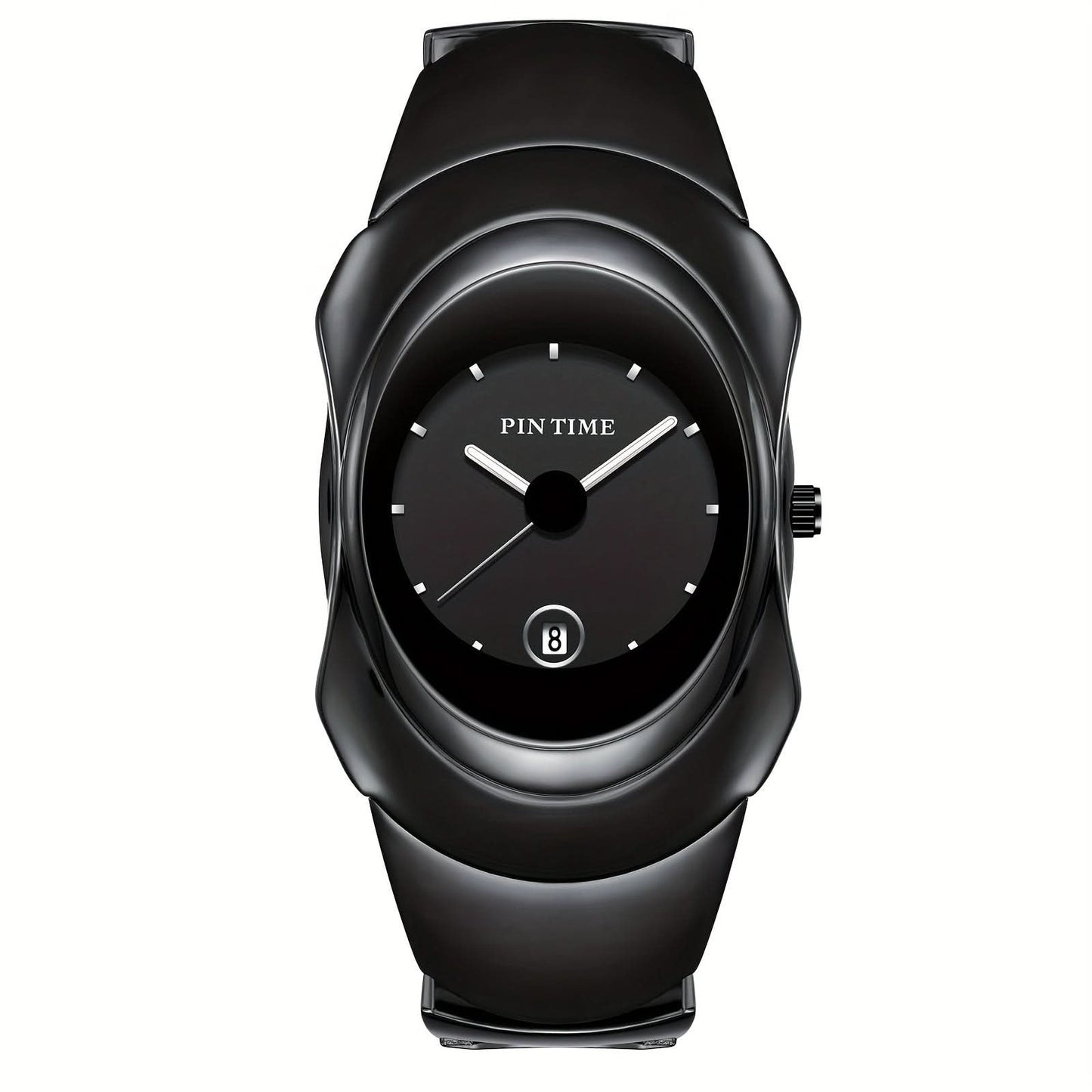 Men’s Ultra-Thin Quartz Business Watch – Stainless Steel Look, Date Display