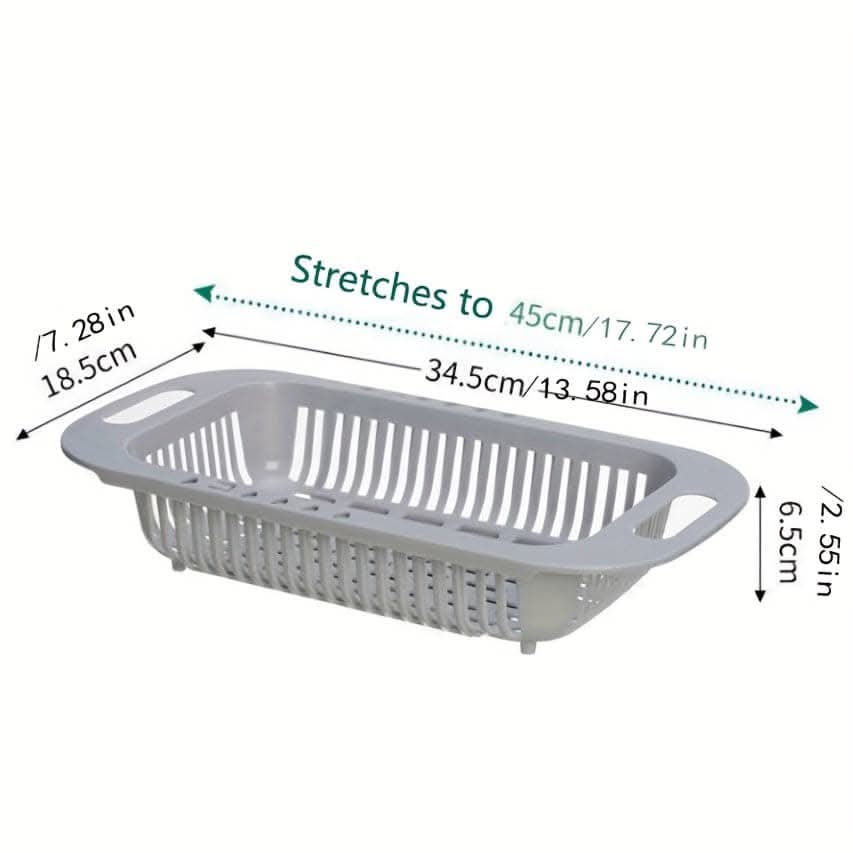 Adjustable Over-the-Sink Colander – Multifunctional Plastic Drain Basket