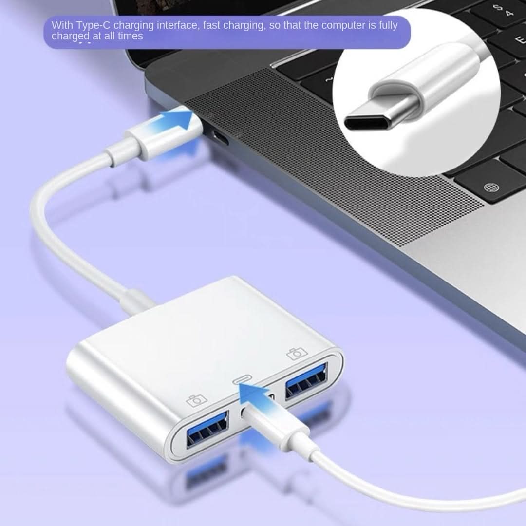 Type-C to Dual USB-A Adapter with PD