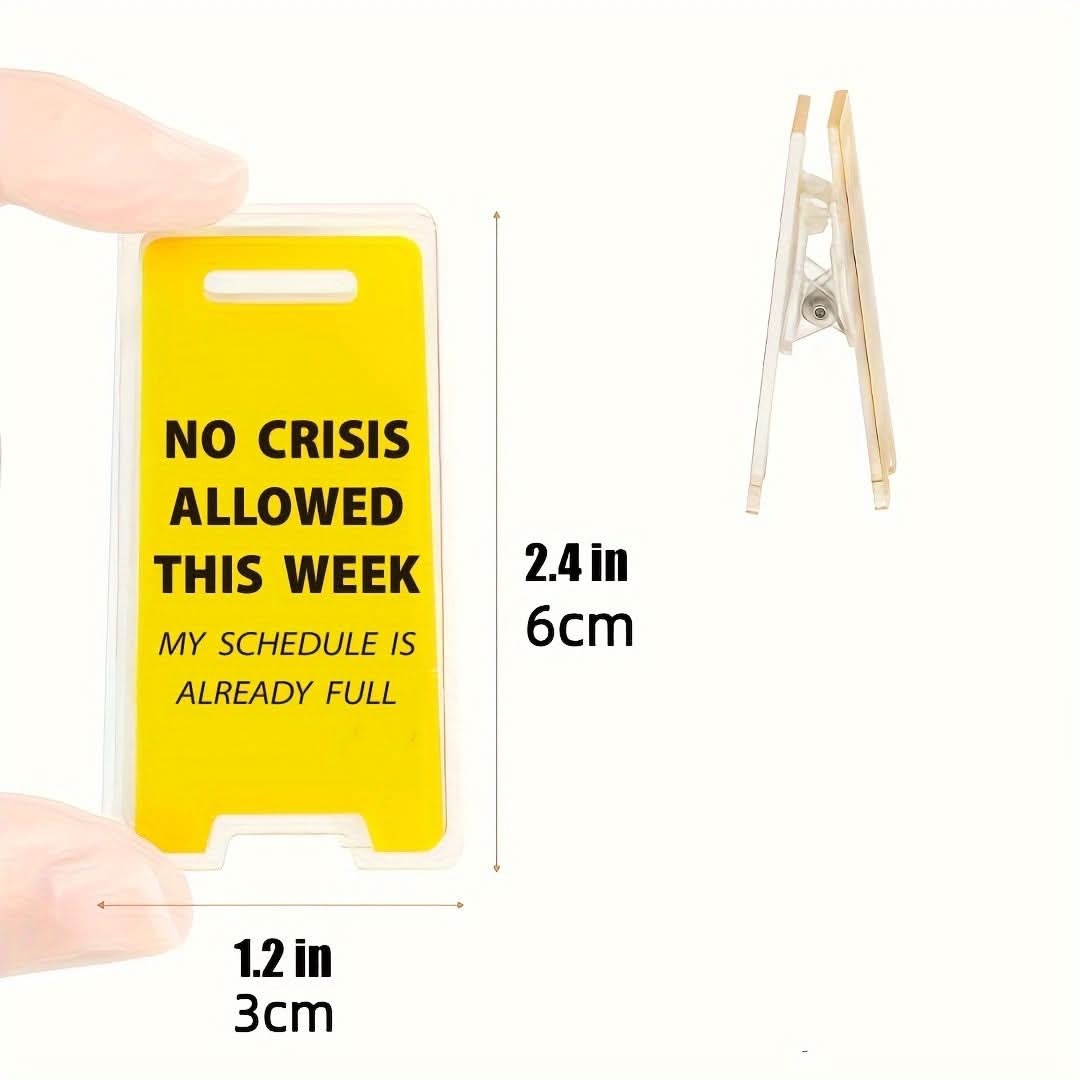 Funny 'No Crisis Allowed' Acrylic Desk Sign