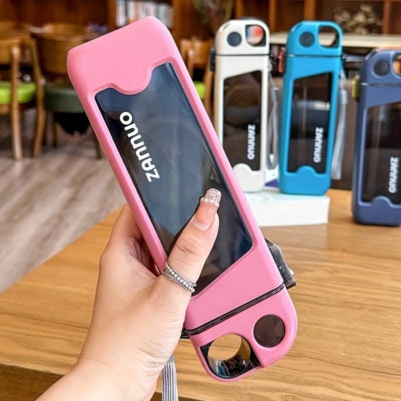 12oz Leakproof Square Water Bottle with Straw