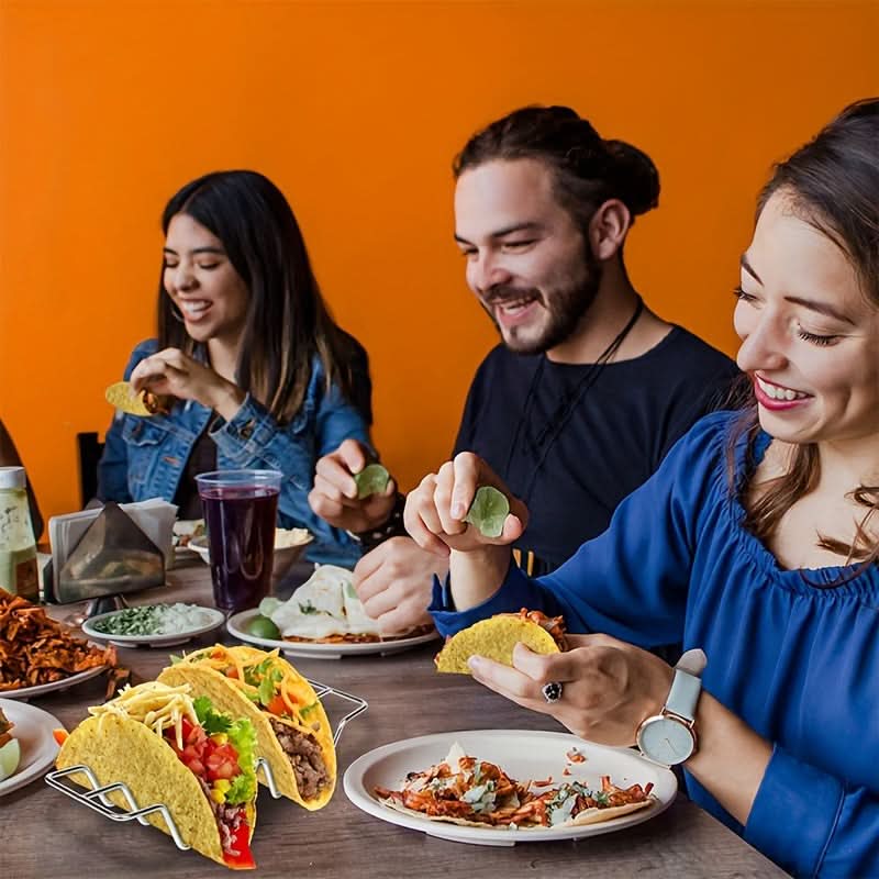 Stainless Steel Taco Holder Rack, 4-Slot Stand