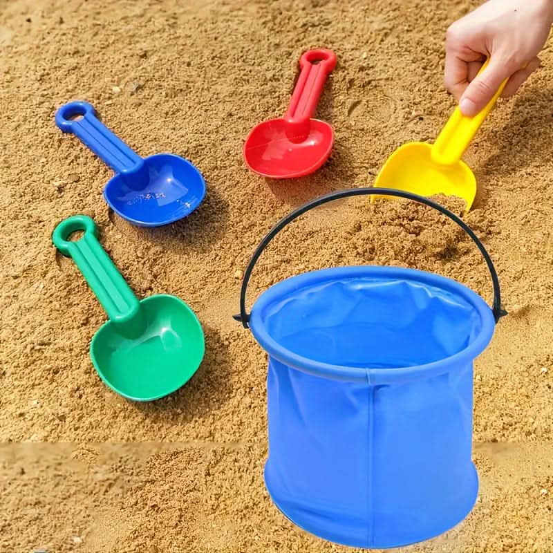 Mini Folding Beach Bucket – Durable PVC Collapsible Pail for Water Play