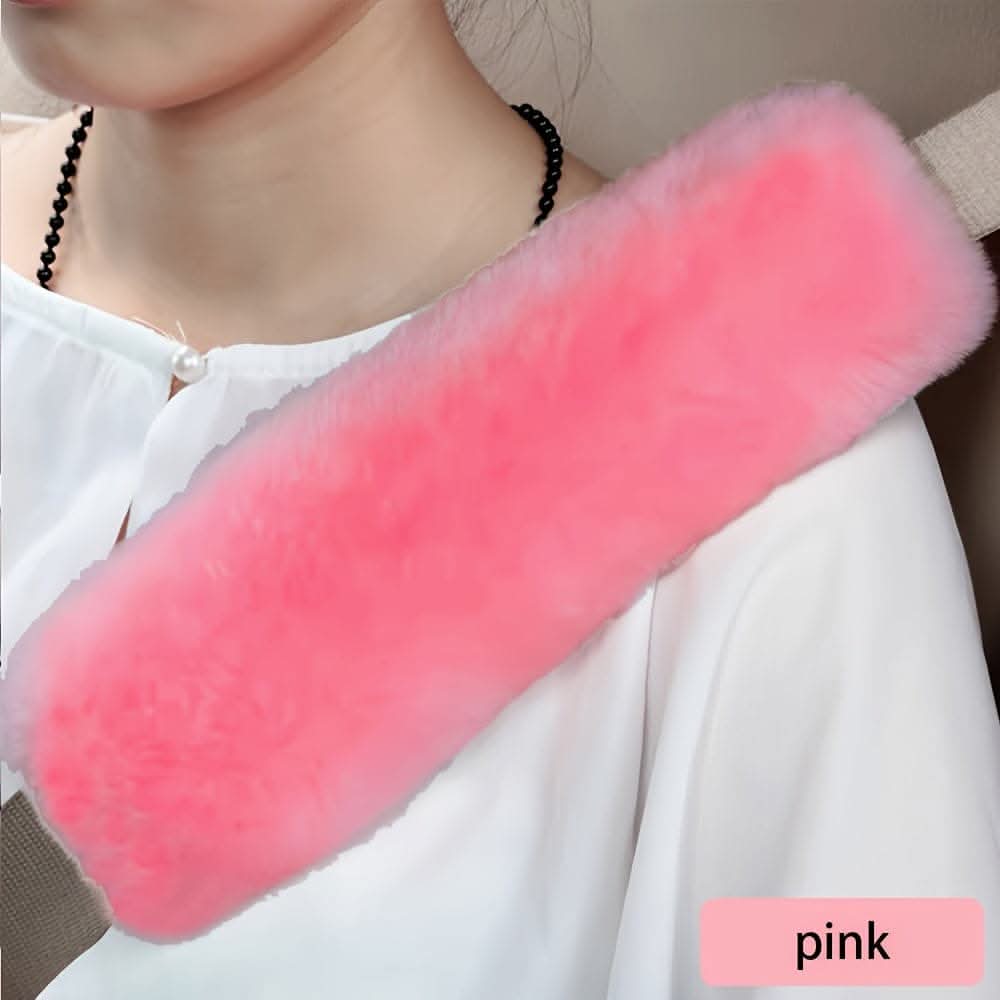 2-pieces Australian Wool Seat Belt Covers – Soft Plush Shoulder Pads