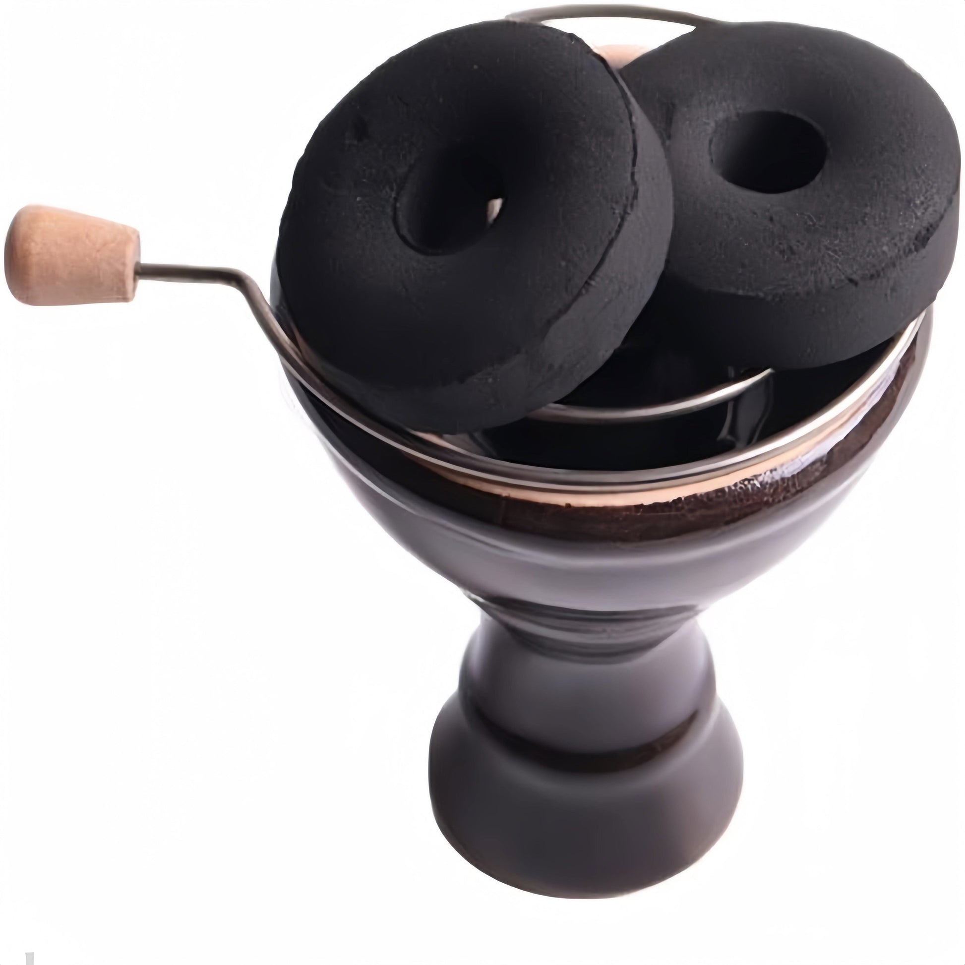 6pcs Snail Coil Charcoal Holder Set - Lollipop-Shaped with Wooden Handles