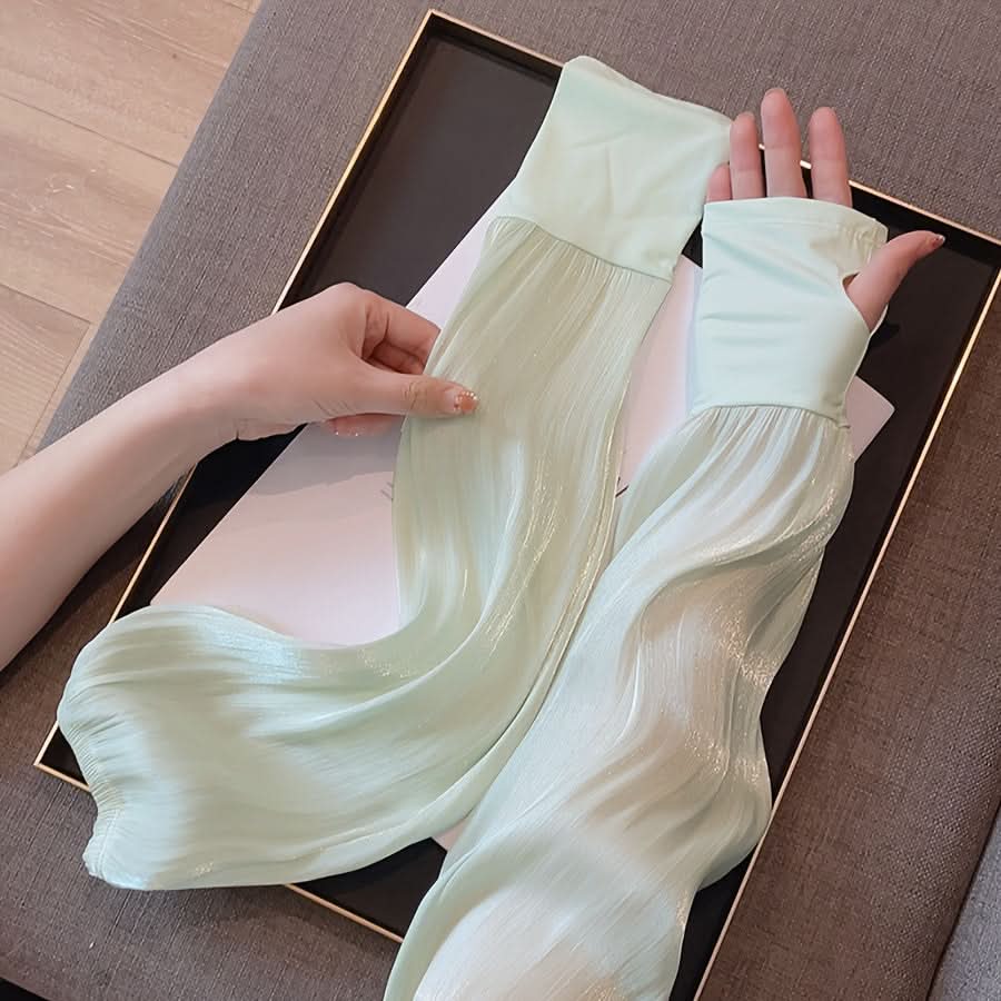 Women’s Ice Silk Cooling Arm Sleeves – Breathable Sun Protection